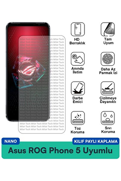 Milat Tech حافظة Asus ROG Phone 3 Nano متوافقة مع طبقة حماية الشاشة المقاومة ...