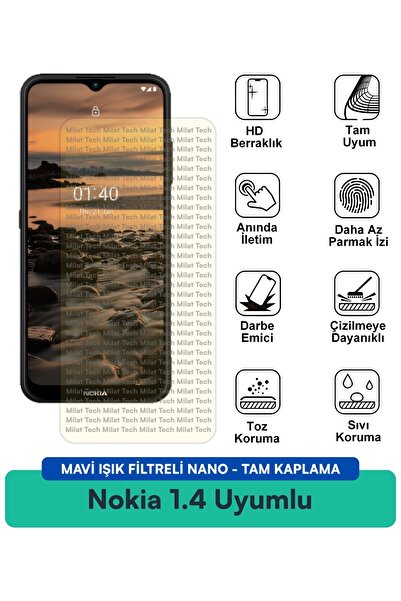 Milat Tech فلتر الضوء الأزرق من نوكيا 1.4، طبقة حماية شاشة نانو، حماية من الأ...