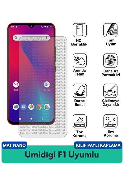 Milat Tech حافظة Umidigi F1 Matte Nano متوافقة مع طبقة حماية الشاشة مقاومة لل...