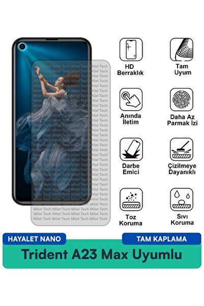 Milat Tech فيلم حماية الشاشة Trident A23 Max Hayalet Nano مقاوم للخدوش والصدمات