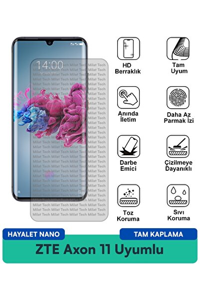 Milat Tech طبقة حماية للشاشة من ZTE Axon 11 Hayalet Nano مقاومة للخدوش والصدمات