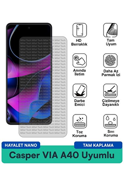 Milat Tech طبقة حماية للشاشة من Casper VIA A40 Hayalet Nano لا تمنع بصمات الأ...