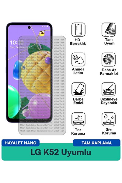 Milat Tech طبقة حماية للشاشة من LG K52 Ghost Nano مضادة لبصمات الأصابع والبقع...