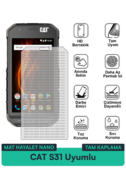Milat Tech طبقة حماية للشاشة من CAT S31 Mat Ghost Nano مقاومة للخدوش