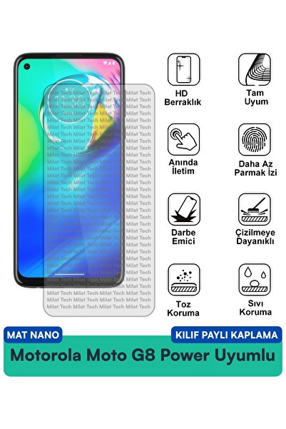 Milat Tech حافظة نانو لموتورولا موتو G8 باور مات متوافقة مع واقي شاشة مضاد لل...