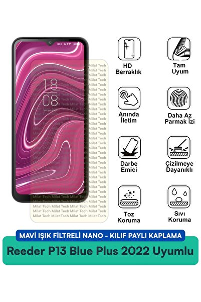 Milat Tech Reeder P13 Blue Plus 2022 مع فلتر الضوء الأزرق وحافظة نانو متوافقة...