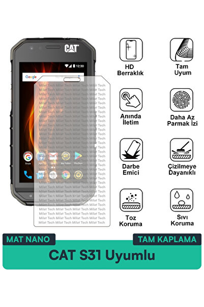 Milat Tech طبقة حماية للشاشة من النانو غير اللامعة CAT S31 مقاومة للخدوش والص...