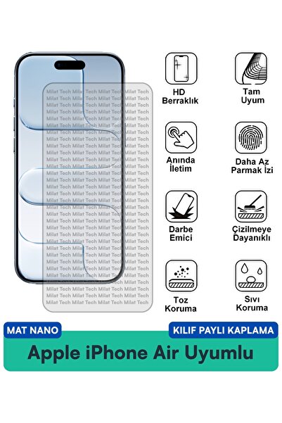 Milat Tech حافظة نانو غير لامعة لهاتف Apple iPhone Air متوافقة مع واقي الشاشة...