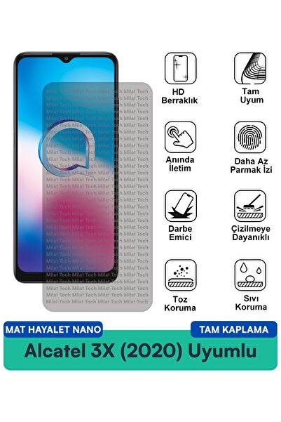Milat Tech فيلم حماية شاشة Alcatel 3X (2020) مات هايلايت نانو مقاوم للخدوش وا...