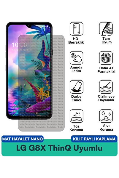 Milat Tech غطاء حماية نانو متوافق مع هاتف LG G8X ThinQ Mat Ghost يقلل من انعك...