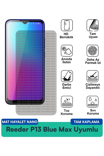 Milat Tech فيلم حماية الشاشة Reeder P13 Blue Max Mat Ghost Nano يحمي الخصوصية...