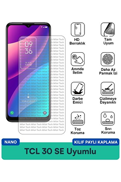 Milat Tech غطاء حماية شاشة TCL 30 SE نانو متوافق مع طبقة حماية الشاشة لا يترك...