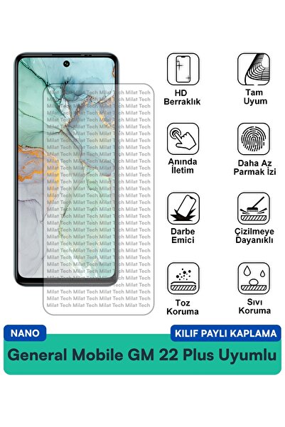 Milat Tech فيلم حماية للشاشة متوافق مع حافظة نانو من جنرال موبايل GM 22 Plus،...