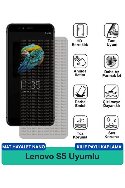 Milat Tech غطاء حماية شاشة متوافق مع Lenovo S5 Matte Ghost Nano يقلل من انعكا...