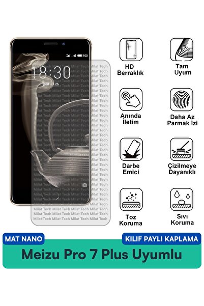 Milat Tech غطاء حماية نانو ماتي لهاتف Meizu Pro 7 Plus متوافق مع طبقة حماية ا...