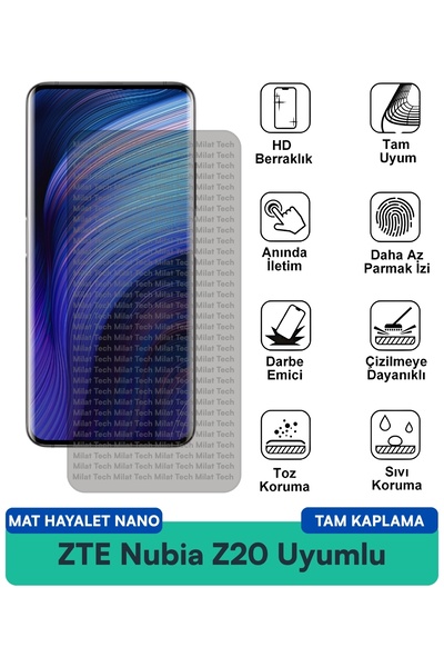 Milat Tech طبقة حماية للشاشة من ZTE Nubia Z20 Matte Ghost Nano مقاومة للخدوش ...