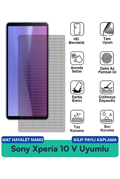 Milat Tech غطاء حماية نانو متوافق مع هاتف سوني إكسبيريا 10 V مات هايت، فيلم ح...