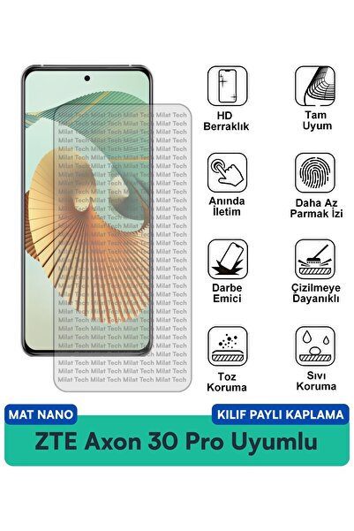 Milat Tech حافظة ZTE Axon 30 Pro Matte Nano متوافقة مع طبقة حماية للشاشة مقاو...