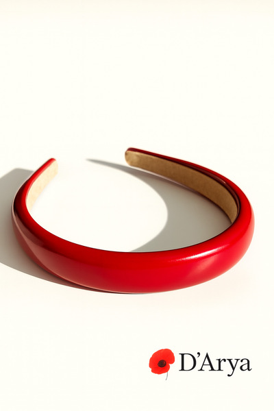 Darya Dd621 Red Shiny Leather Thick Handmade Crown (4 cm)