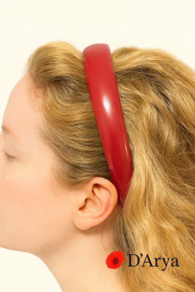 Darya Dd621 Red Shiny Leather Thick Handmade Crown (4 cm)