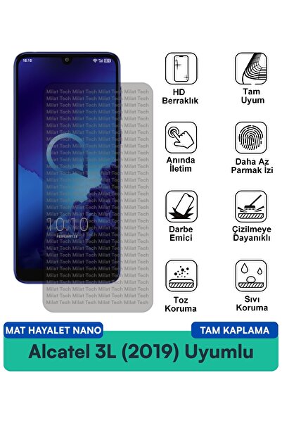 Milat Tech فيلم حماية للشاشة من نوع Alcatel 3L (2019) Matte Ghost Nano مقاوم ...