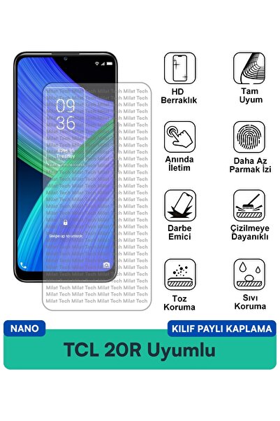 Milat Tech غطاء حماية TCL 20R Nano متوافق مع طبقة حماية الشاشة مقاومة للخدوش ...