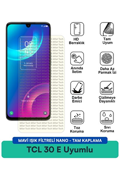Milat Tech طبقة حماية للشاشة من TCL 30 E مع فلتر الضوء الأزرق، مقاومة للخدوش ...