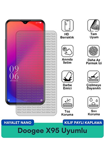 Milat Tech غطاء حماية Doogee X95 Ghost Nano متوافق مع طبقة حماية الشاشة مقاوم...