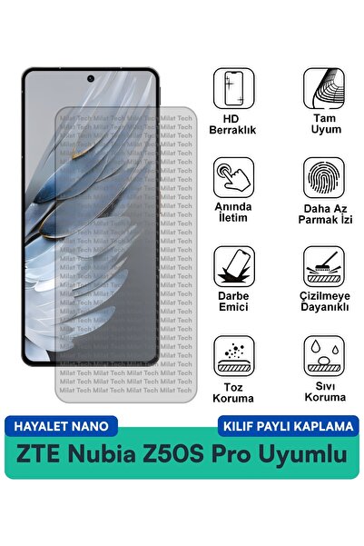 Milat Tech حافظة ZTE Nubia Z50S Pro Hayalet Nano متوافقة مع طبقة حماية للشاشة...
