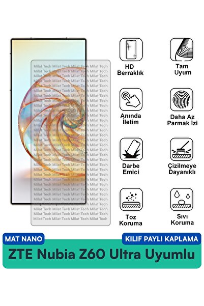Milat Tech حافظة ZTE Nubia Z60 Ultra Matte Nano متوافقة مع واقي الشاشة، صديقة...