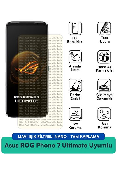 Milat Tech طبقة حماية للشاشة نانو من Asus ROG Phone 7 Ultimate مع فلتر الضوء ...