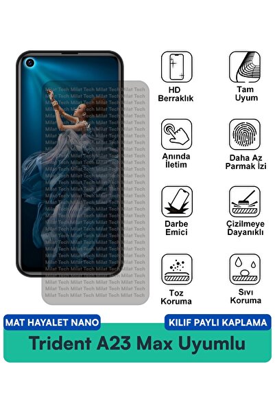 Milat Tech غطاء حماية نانو متوافق مع هاتف ترايدنت A23 ماكس مات هايت، فيلم حما...