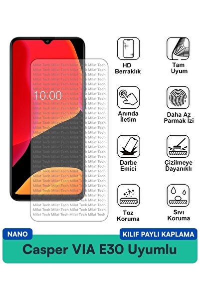 Milat Tech غطاء حماية شاشة متوافق مع Casper VIA E30 Nano، مقاوم لبصمات الأصاب...