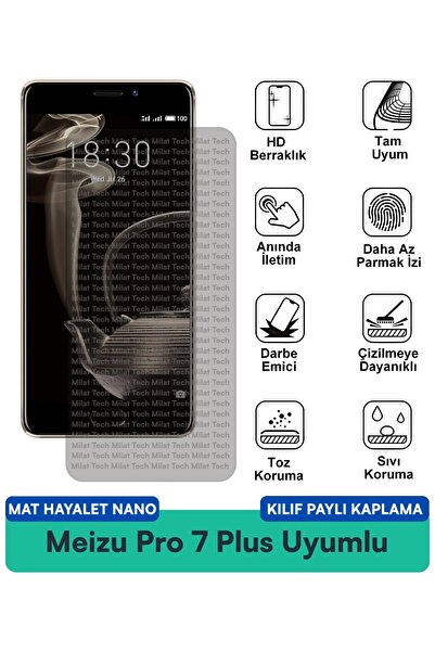 Milat Tech حافظة Meizu Pro 7 Plus Matte Ghost Nano متوافقة مع طبقة حماية الشا...