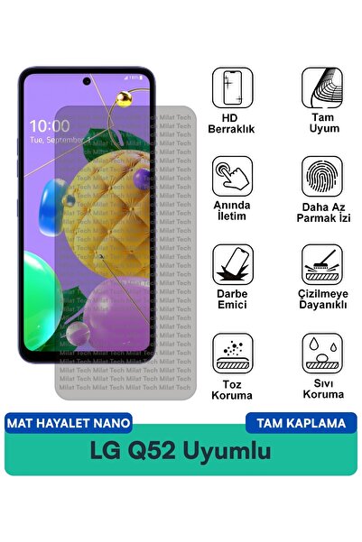 Milat Tech طبقة حماية للشاشة من LG Q52 Matte Ghost Nano مقاومة للخدوش والصدمات