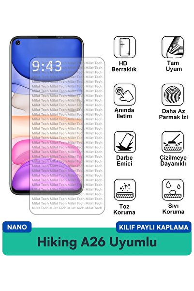 Milat Tech غطاء حماية للشاشة متوافق مع Hiking A26 Nano مقاوم للخدوش والصدمات
