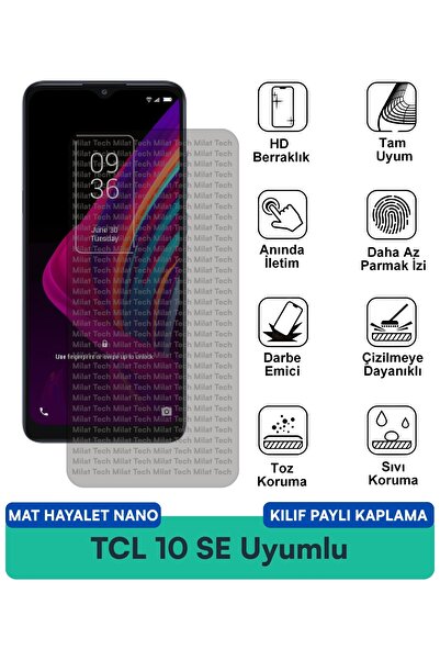 Milat Tech حافظة TCL 10 SE Matte Ghost Nano متوافقة مع واقي الشاشة يقلل من ال...