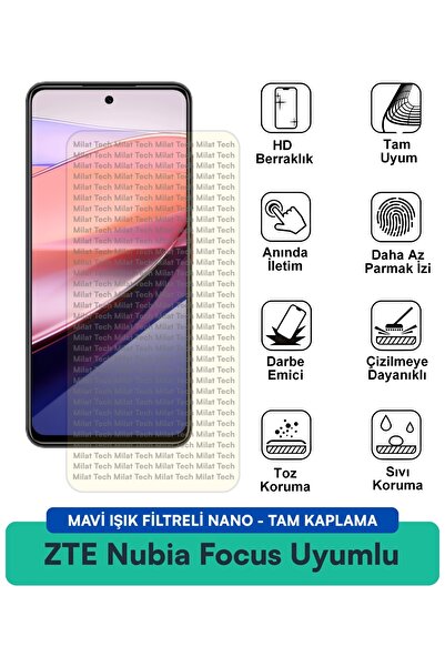 Milat Tech ZTE Nubia Focus Blue Light Filter Nano طبقة حماية للشاشة مقاومة لل...