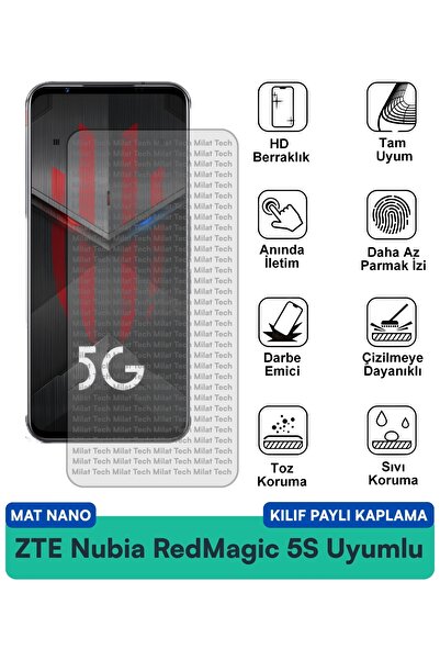 Milat Tech حافظة ZTE Nubia RedMagic 5G Lite Mat Nano متوافقة مع طبقة حماية ال...