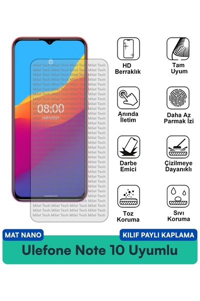 Milat Tech Ulefone Note 10 Matte Nano Case Compatible Screen Protection Film ...