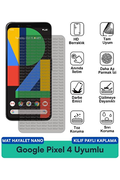 Milat Tech غطاء حماية نانو متوافق مع جوجل بيكسل 4 مات هايت، فيلم حماية للشاشة...