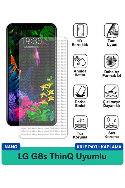 Milat Tech غطاء حماية شاشة متوافق مع هاتف LG G8s ThinQ Nano، هيكل مرن وشفاف و...
