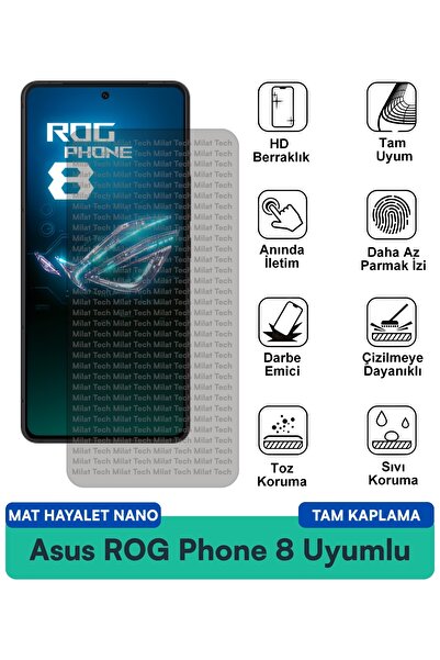 Milat Tech طبقة حماية للشاشة من نوع Asus ROG Phone 8 Mat Hayalet Nano مقاومة ...
