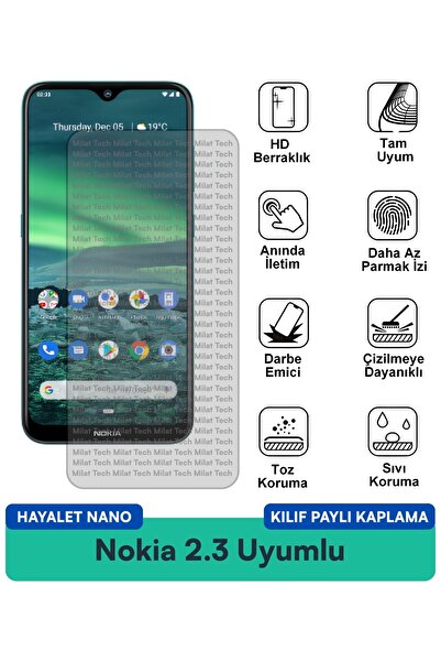 Milat Tech حافظة نوكيا 2.3 هايلايت نانو متوافقة مع طبقة حماية مضادة للخدش وحم...