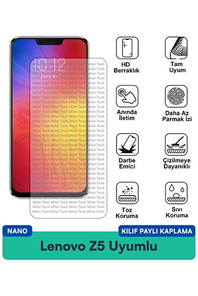 Milat Tech غطاء حماية شاشة متوافق مع هاتف Lenovo Z5 Nano، شفاف للغاية ومقاوم ...