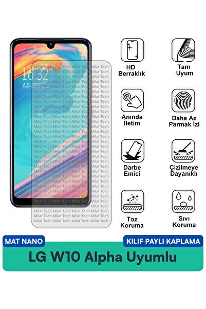 Milat Tech غطاء حماية شاشة متوافق مع LG W10 مصنوع من مادة النانو غير اللامعة،...