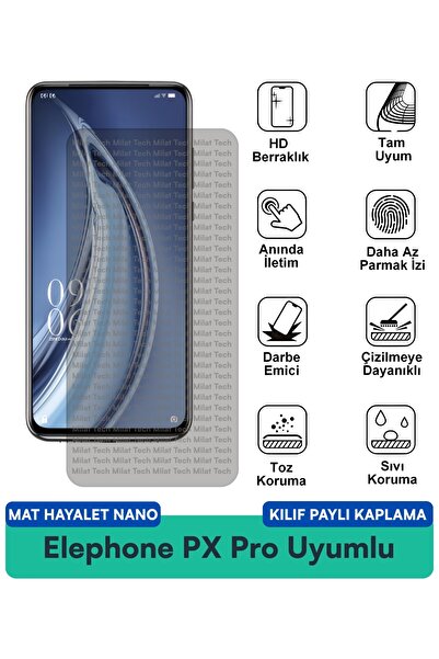 Milat Tech غطاء حماية نانو متوافق مع هاتف Elephone PX Pro Mat Ghost يقلل من ا...