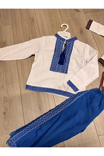 AndraRose Styles Traditional blue suit for boys with embroidery