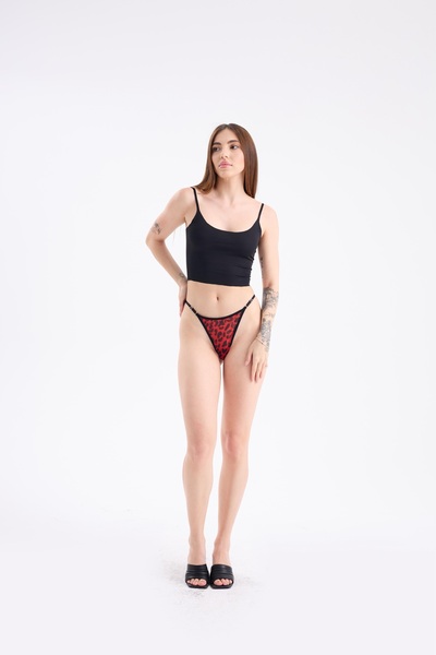 YOYYO Жіночий 2-комплект бавовняний, тюлевий модель червоний леопардовий нижня білизна жіноча білизна