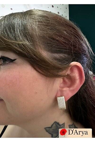 Darya Dd626 Gold Thick Model Oval Hoop Earrings – Sparkling Micro Stone Detail